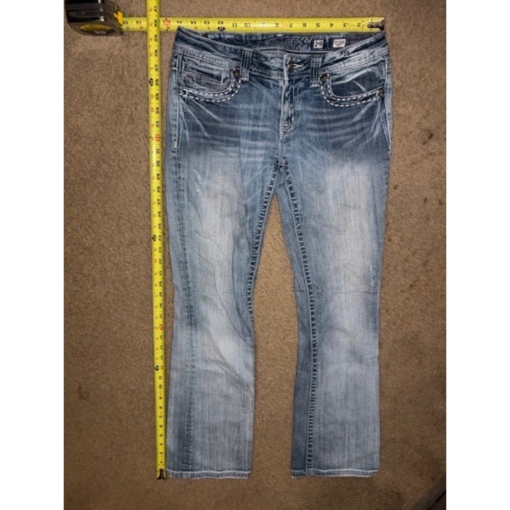 Miss Me Bootcut Jeans Womens 29 Cross Embroidered Light‎ Wash JE5045B9L T37-12